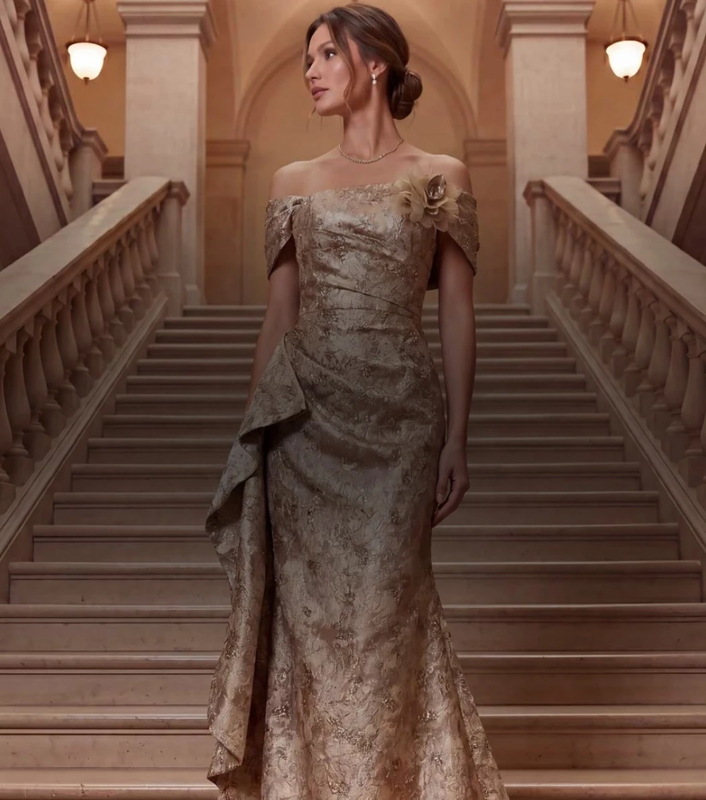 Model wearing a dress by Terani. Mobile image