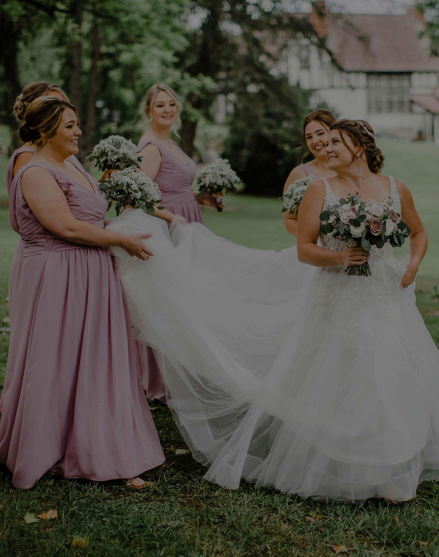 Models wearing a bridal dresses. Mobile image