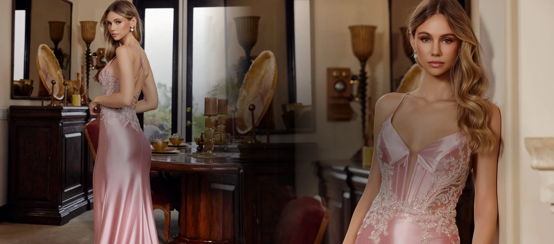 Model wearing a dress by Jovani