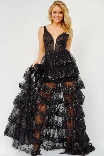 Jovani 22904 #6 Black Nude/Silver thumbnail