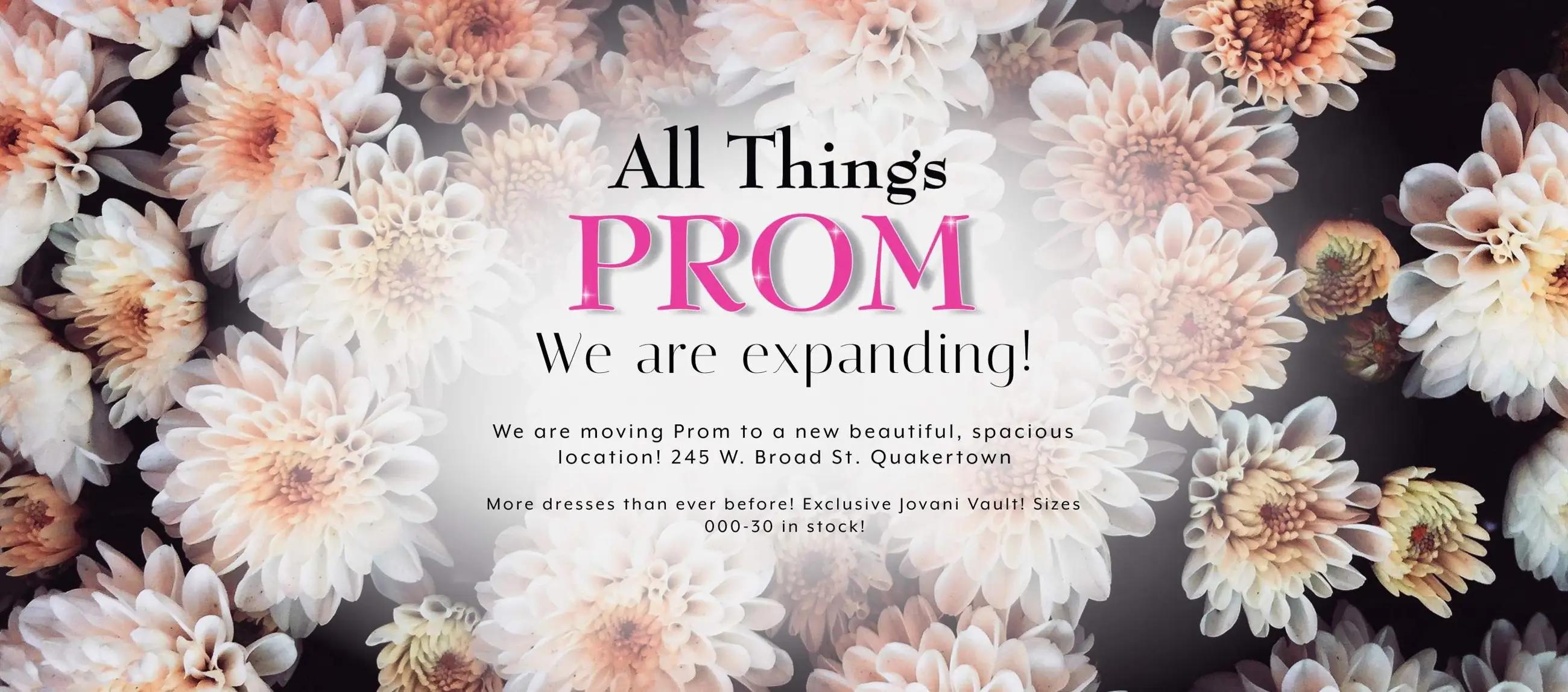 All Things Bridal and Prom new store banner desktop