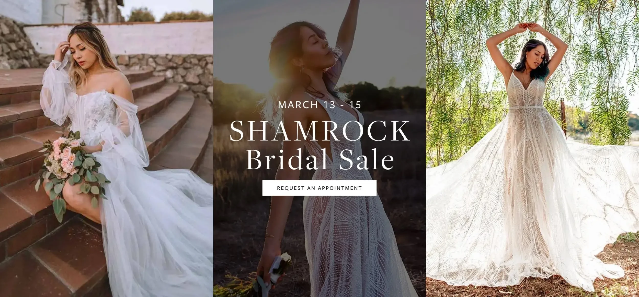 Shamrock Bridal Sale event desktop banner